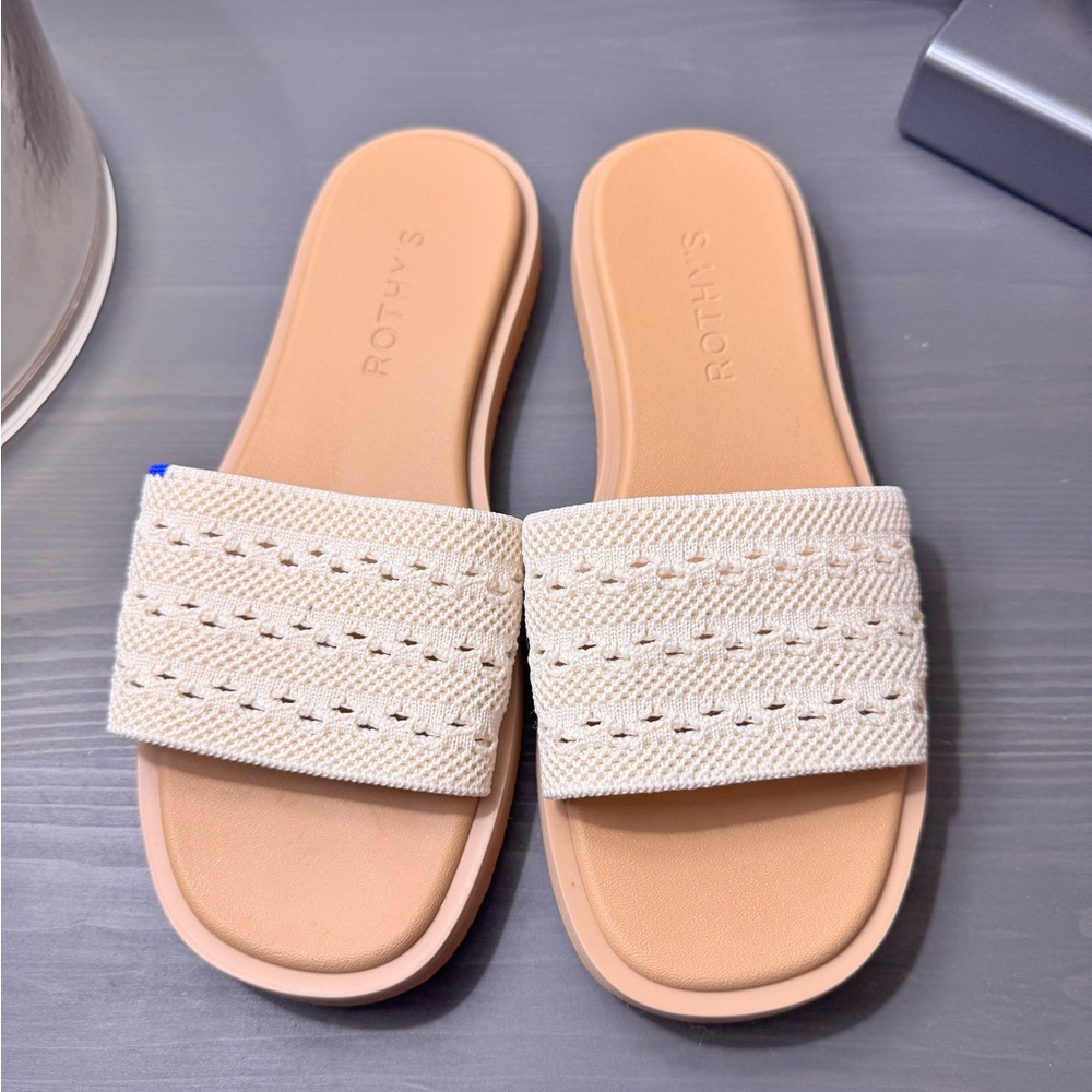 Rothy's Tan Women's Knit Slide Sandals